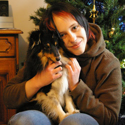Lex Gatineau, la webmaster, avec Cheyenne